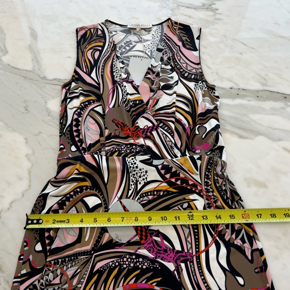 EMILIO PUCCI BROWN PINK GRASSHOPPER DRESS MODEL 61RG52 SIZE IT 44 / US 10 NWTS! - Picture 12 of 16
